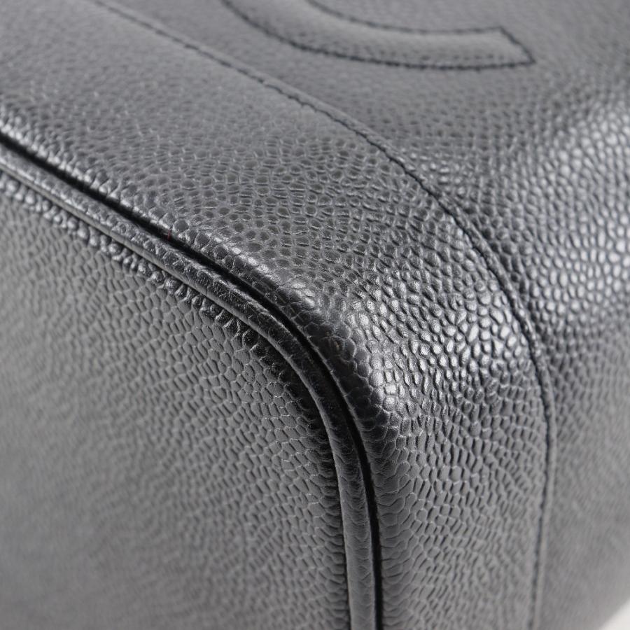 CHANEL シャネル バニティ ハンドバッグ A01998 ポーチ キャビアスキン 黒 レディース【I211725056】中古の画像