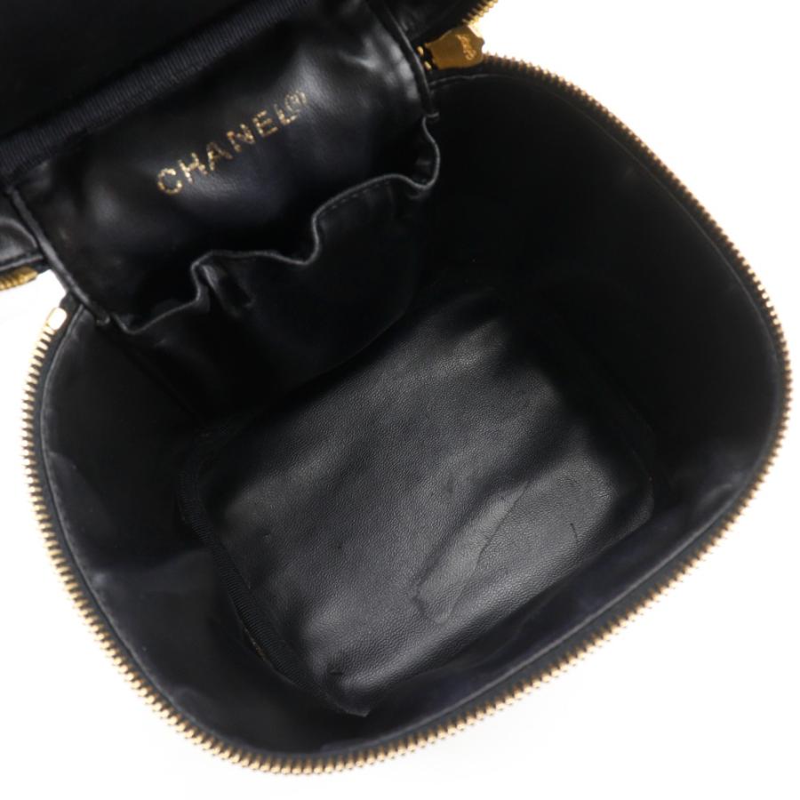 CHANEL シャネル バニティ ハンドバッグ A01998 ポーチ キャビアスキン 黒 レディース【I211725056】中古の画像
