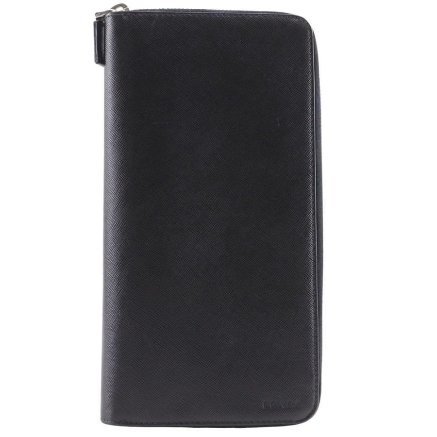 PRADA プラダ オーガナイザー 2ML220 サフィアーノ 黒 長財布 メンズ 【中古】 PRADA（プラダ） オーガナイザー 2ML220 長財布 サフィアーノ 黒