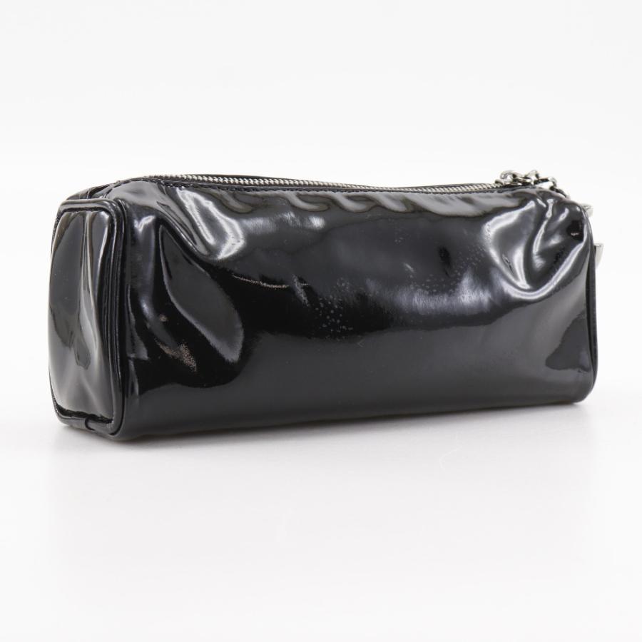 CHANEL（シャネル） カメリア ポーチ エナメル 黒 レディース