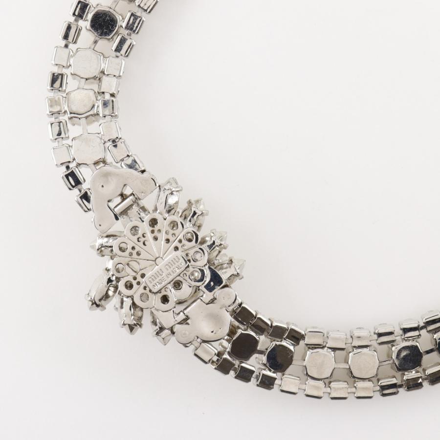 miu miu（ミュウミュウ） ネックレス 金属製×ラインストーン×フェイク