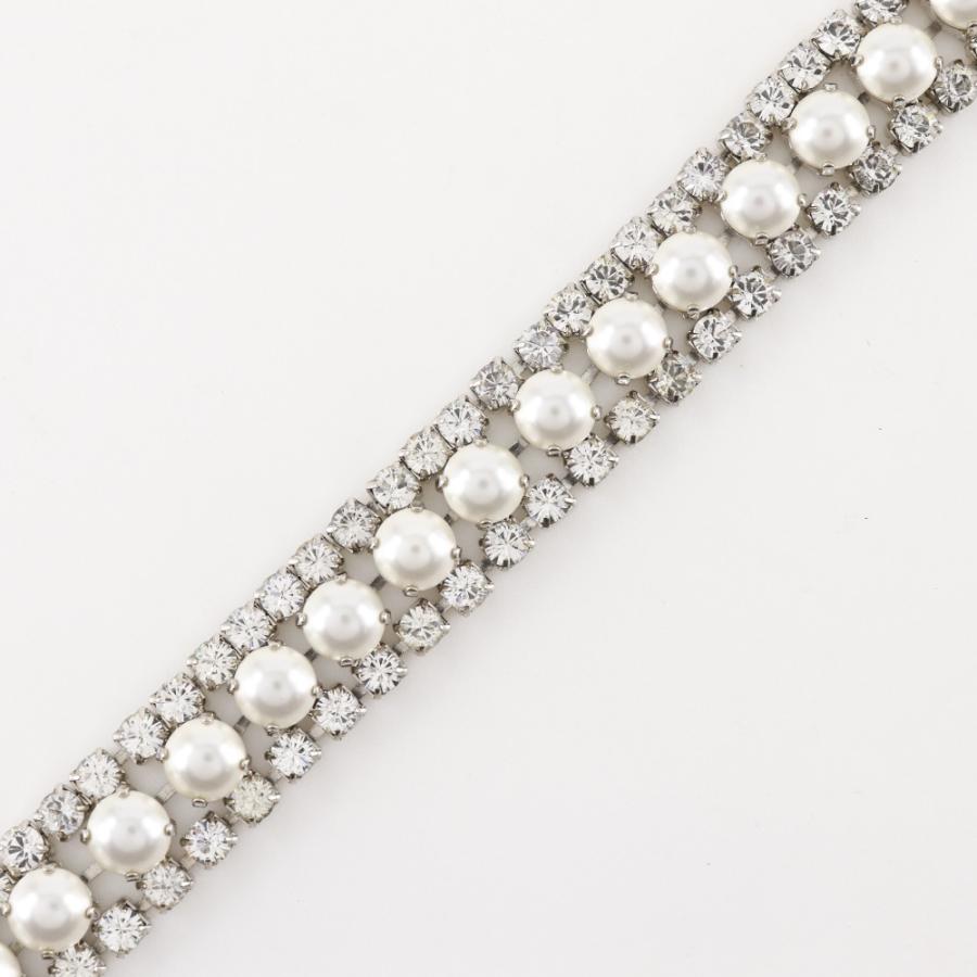 miu miu（ミュウミュウ） ネックレス 金属製×ラインストーン×フェイク