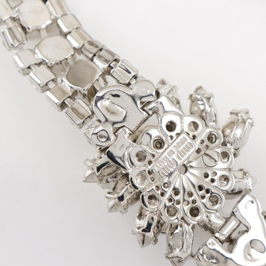 miu miu（ミュウミュウ） ネックレス 金属製×ラインストーン×フェイク