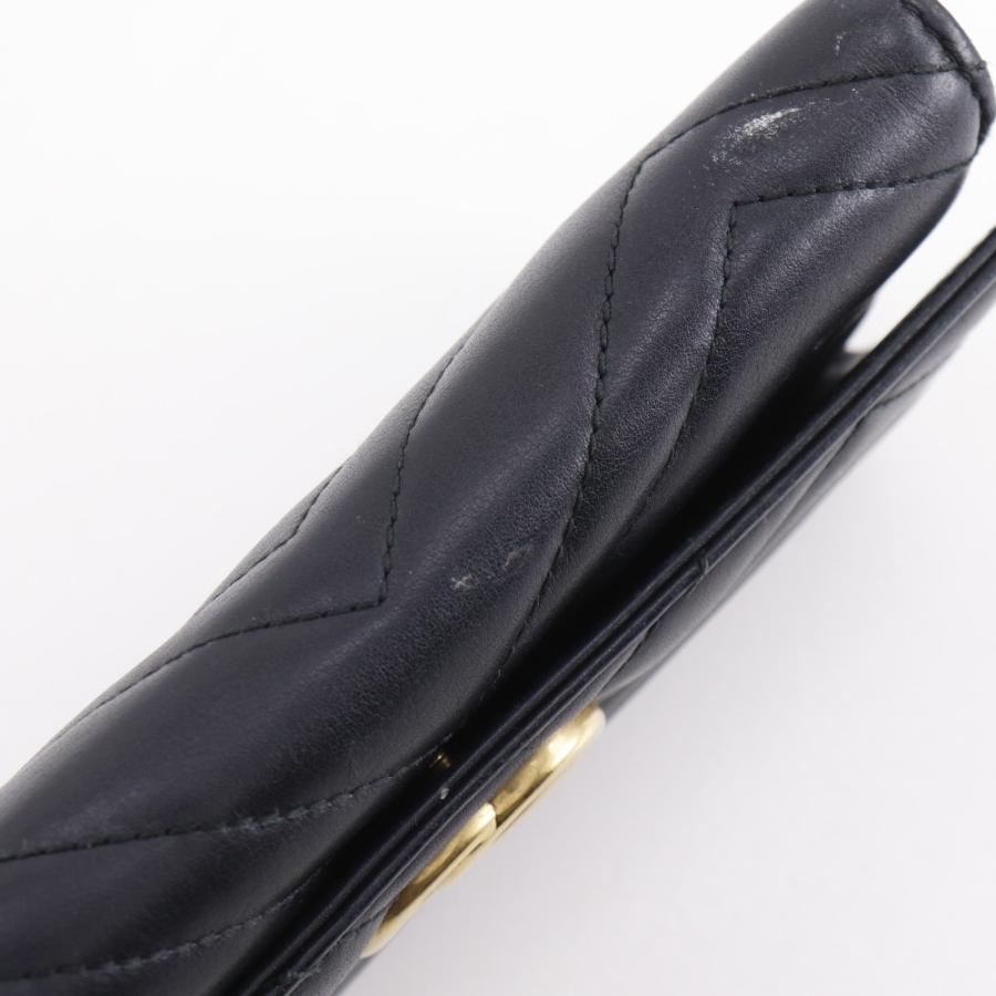 GUCCI（グッチ） GGマーモント 443436 長財布 カーフ 黒 レディース