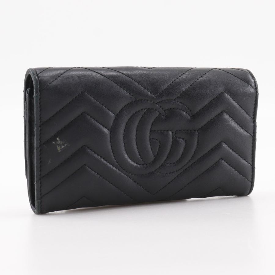 GUCCI（グッチ） GGマーモント 443436 長財布 カーフ 黒 レディース