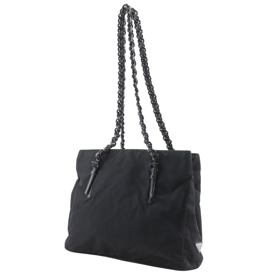 PRADA（プラダ） プラスチックチェーン トートバッグ ナイロン 黒