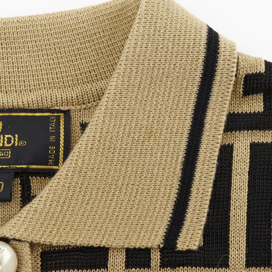 FENDI（フェンディ） ズッカ ニット ポロシャツ コットン 茶