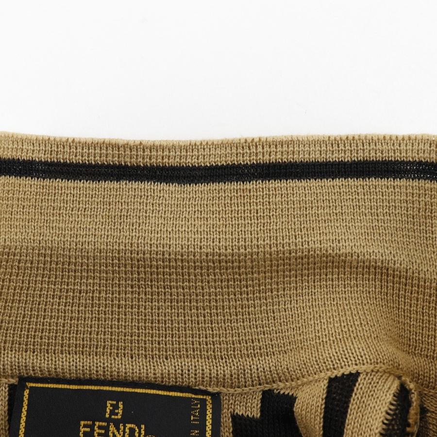 FENDI（フェンディ） ズッカ ニット ポロシャツ コットン 茶