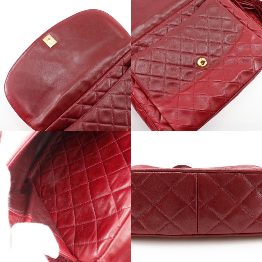 CHANEL シャネル ショルダーバッグ フリンジ ココマーク マトラッセ ヴィンテージ ラムスキン レッド レディース 中古 CHANEL（シャネル） マトラッセ ココマーク フリンジ ヴィンテージ