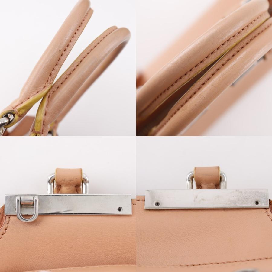 フェンディ トロワジュール ハンドバッグ 2way ショルダー レザー 薄ピンク FENDI（フェンディ） ハンドバッグ ショルダーバッグ レディース