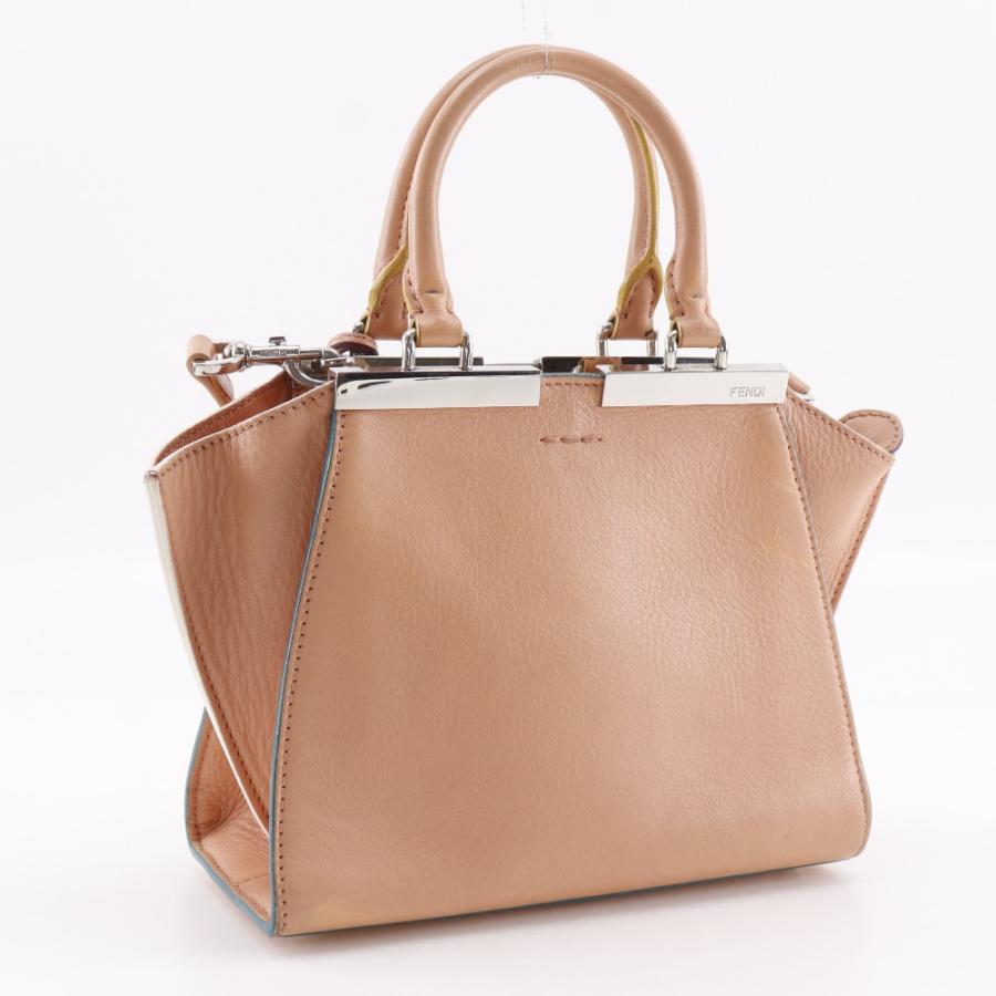 フェンディ トロワジュール ハンドバッグ 2way ショルダー レザー 薄ピンク FENDI（フェンディ） ミニトロワジュール 2WAYショルダー 8BH333