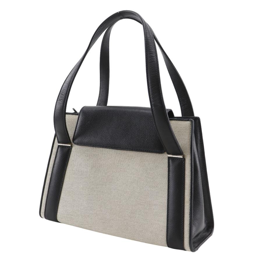 MORABITO モラビト バイカラー カーフ 黒/グレー トートバッグ レディース 【中古】 MORABITO（モラビト） バイカラー トートバッグ カーフ×キャンバス 黒