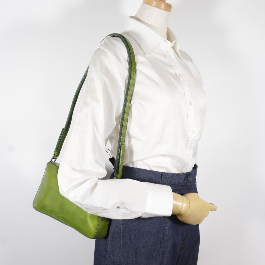 PRADA（プラダ） B9645 ショルダーバッグ エナメル 緑 レディース