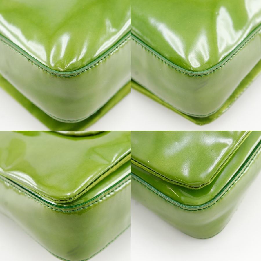 PRADA（プラダ） B9645 ショルダーバッグ エナメル 緑 レディース