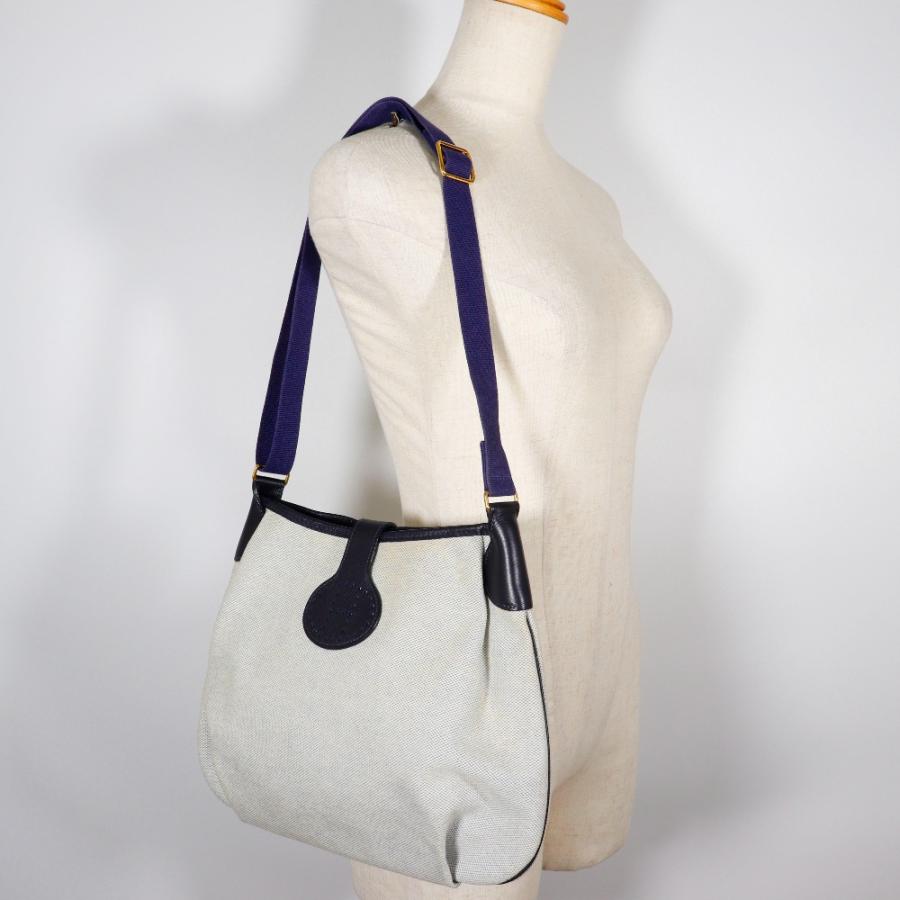 【HERMES】エルメス ロデオ トワルアッシュ グレー/紺 □C レディース ショルダーバッグ HERMES（エルメス） ロデオ □C ショルダーバッグ トワルアッシュ