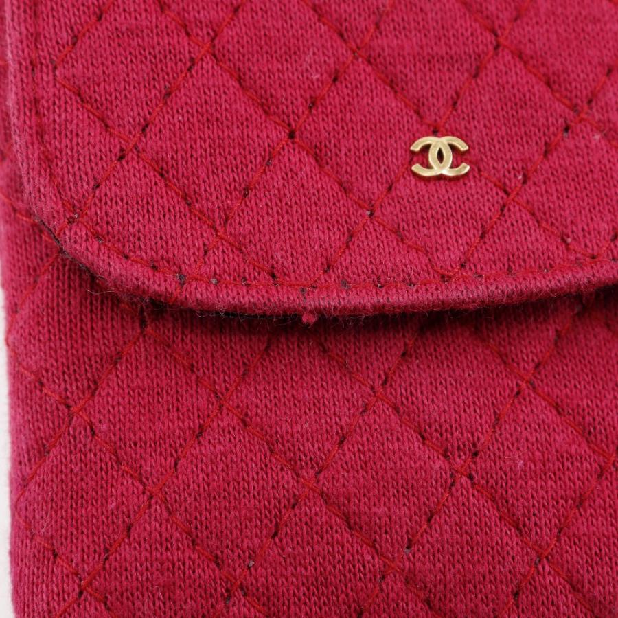 CHANEL シャネル チェーンポーチ マイクロ コットン ピンク ショルダーバッグ レディース CHANEL（シャネル） チェーンポーチ マイクロ ショルダーバッグ