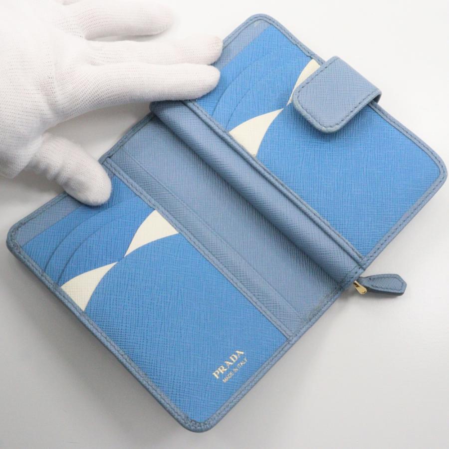 【PRADA】プラダ サフィアーノ ASTRALE 水色 レディース 二つ折り財布 PRADA（プラダ） 二つ折り財布 サフィアーノ ASTRALE 水色 レディース