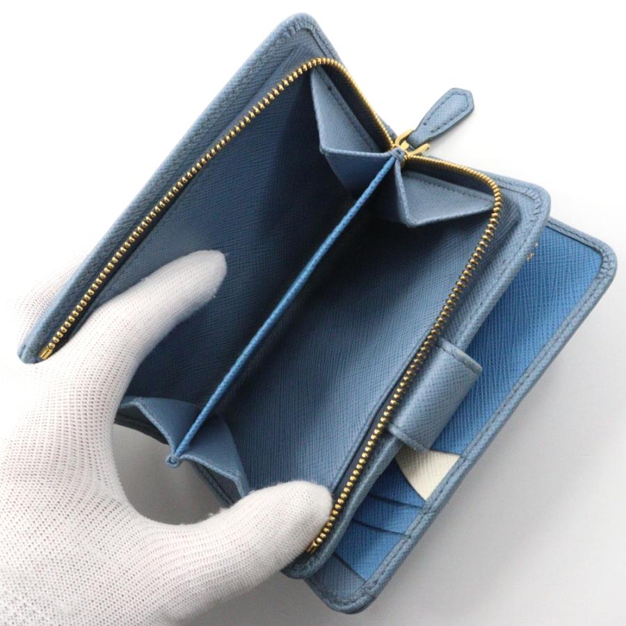 PRADA（プラダ） 二つ折り財布 サフィアーノ ASTRALE 水色 レディース 