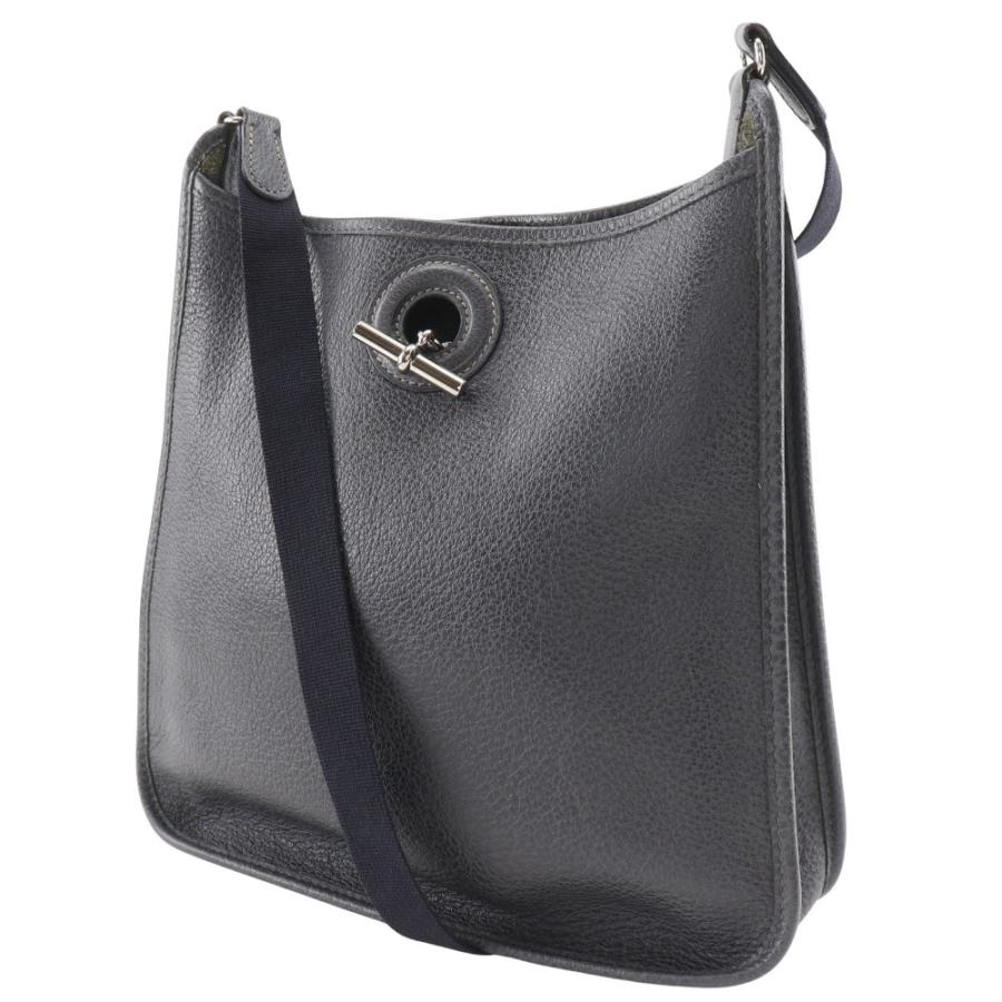 HERMES エルメス ヴェスパ28 □C ショルダーバッグ レザー 黒 レディース【I211824162】中古_1
