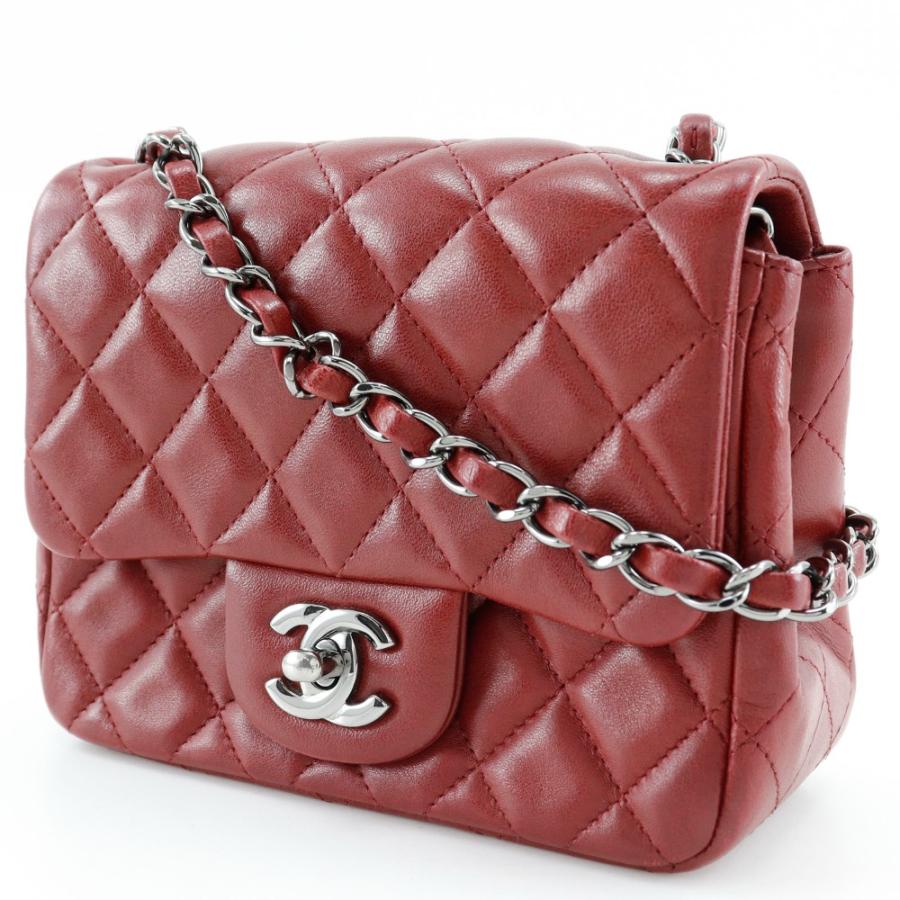 【CHANEL】シャネル ミニチェーンショルダー マトラッセ ラムスキン 赤 レディース ショルダーバッグ CHANEL（シャネル） ミニチェーンショルダー マトラッセ ショルダー