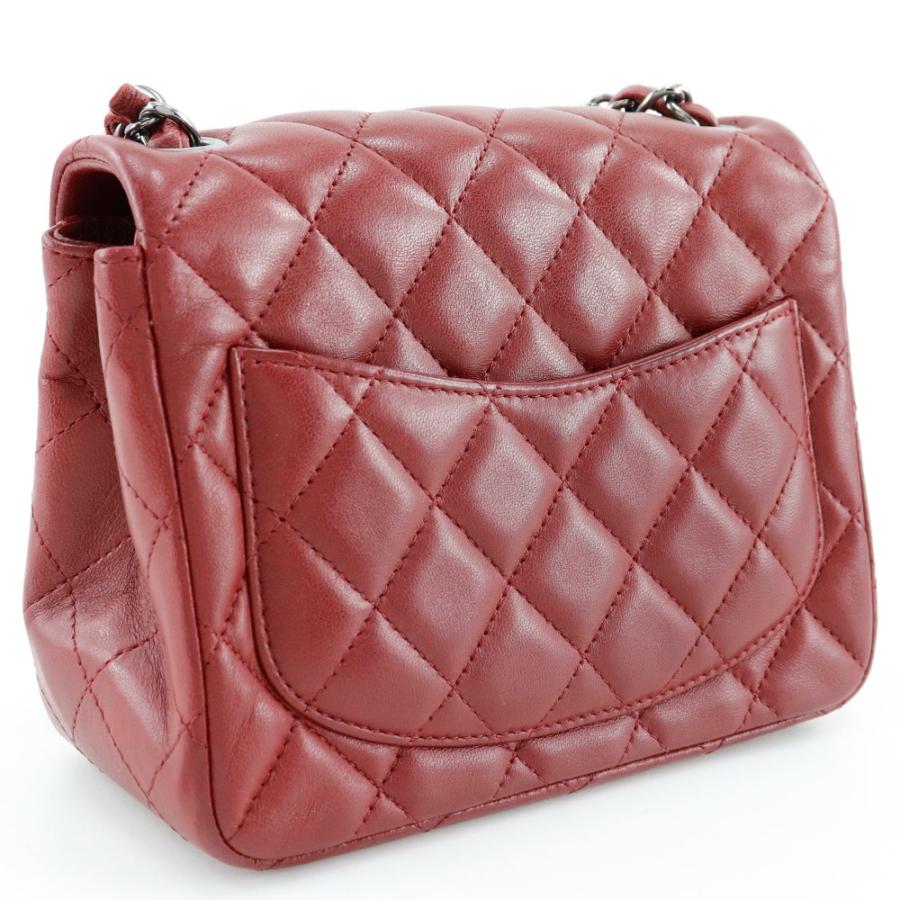 【CHANEL】シャネル ミニチェーンショルダー マトラッセ ラムスキン 赤 レディース ショルダーバッグ シャネル CHANEL ミニマトラッセ17 レッド シルバー金具 ラム