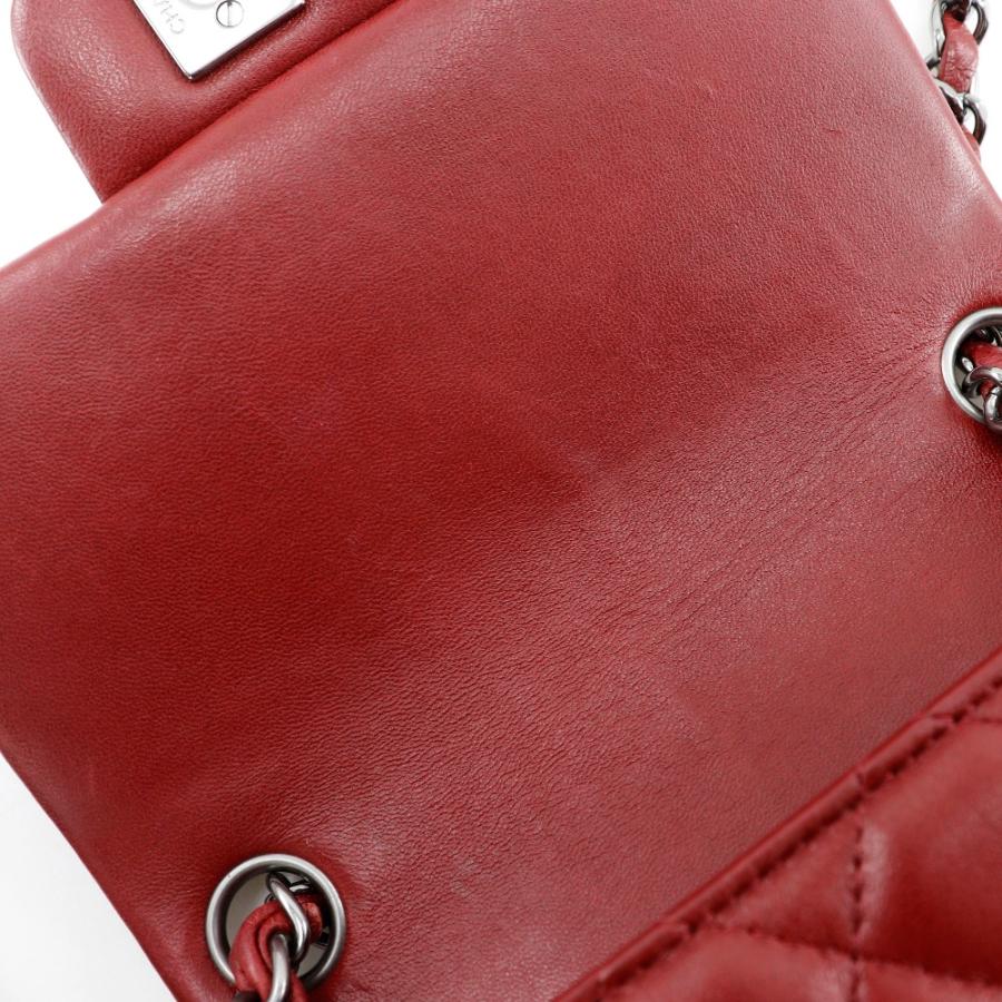 【CHANEL】シャネル ミニチェーンショルダー マトラッセ ラムスキン 赤 レディース ショルダーバッグ CHANEL（シャネル） ミニチェーンショルダー マトラッセ ショルダー