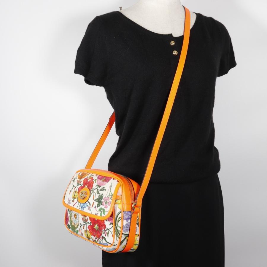 【GUCCI】グッチ GGフローラ 花柄 550147 キャンバス×レザー オレンジ レディース ショルダーバッグ GUCCI - 【GUCCI】グッチ GGフローラ 花柄 550147 キャンバス×レザー