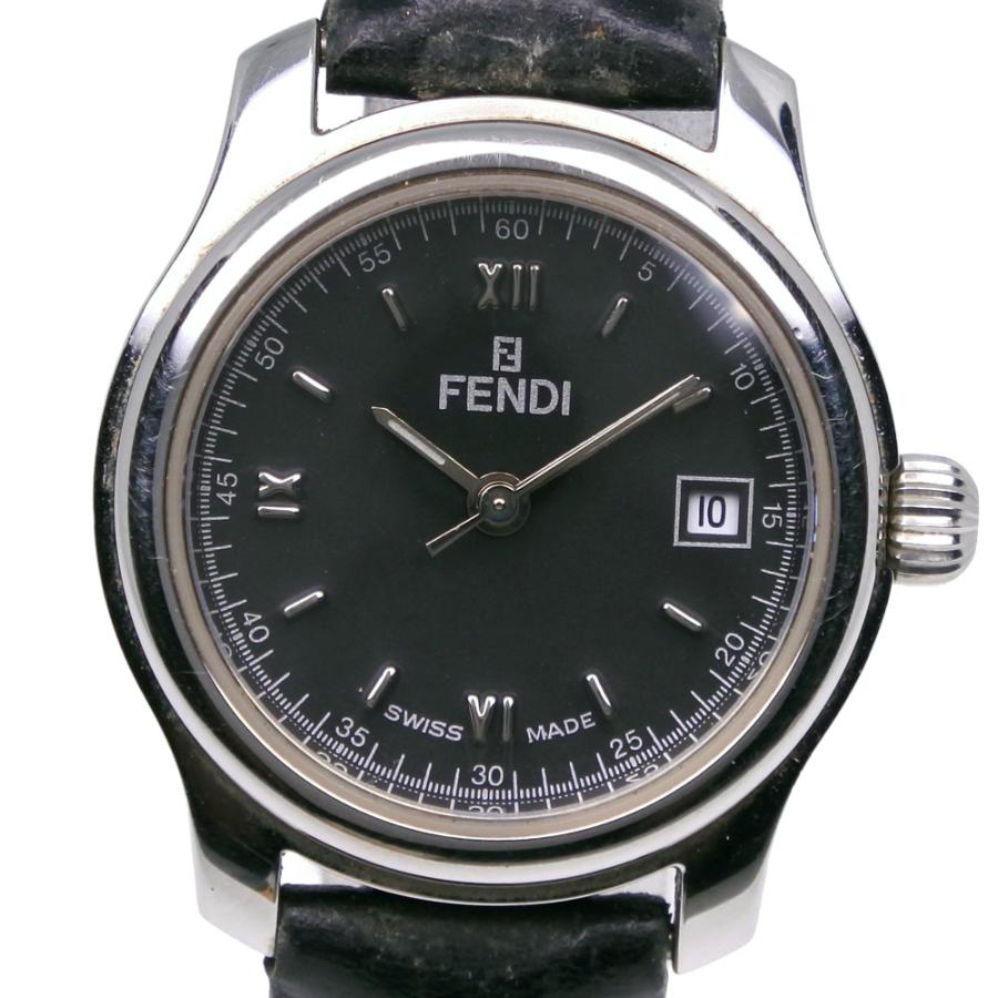【FENDI】フェンディ オロロジ 210L ステンレススチール×レザー クオーツ アナログ表示 レディース シルバー文字盤 腕時計 FENDI（フェンディ） オロロジ 210L 腕時計 SS×レザー クオーツ