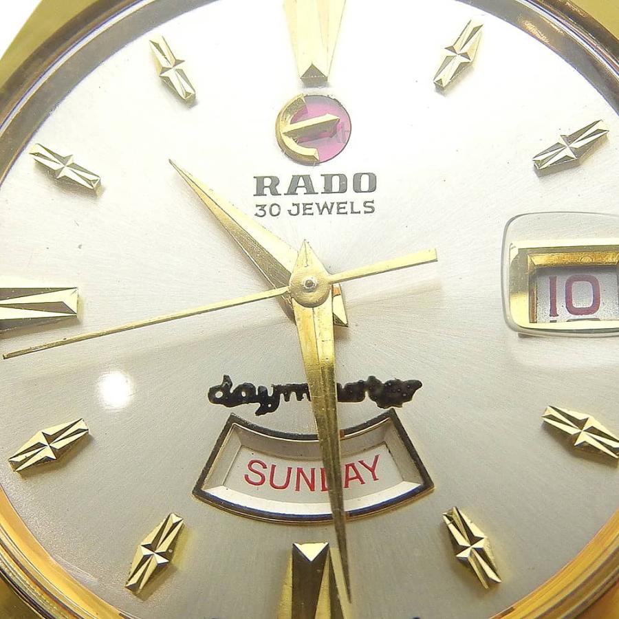 「RADO ラドー 自動巻き デイデイト ゴールド 腕時計 メンズ」 RADO（ラドー） デイマスター 11753 腕時計 金メッキ×レザー 手巻き