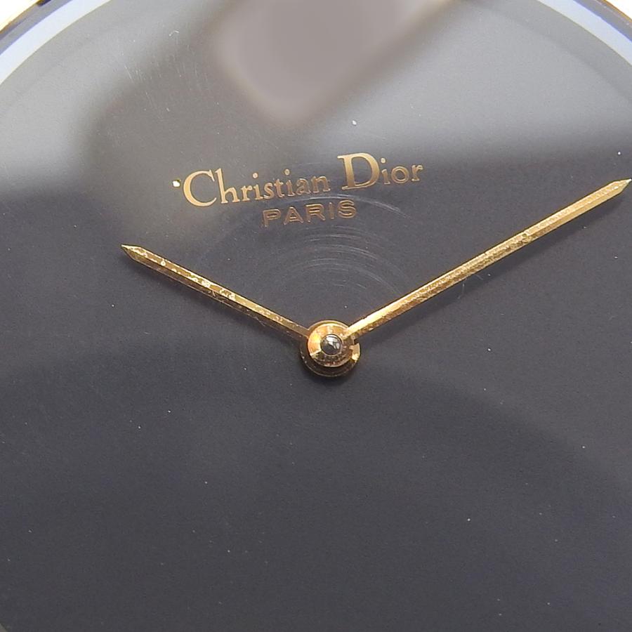 Dior クリスチャンディオール バキラ 47.153-4 腕時計 金メッキ×レザー