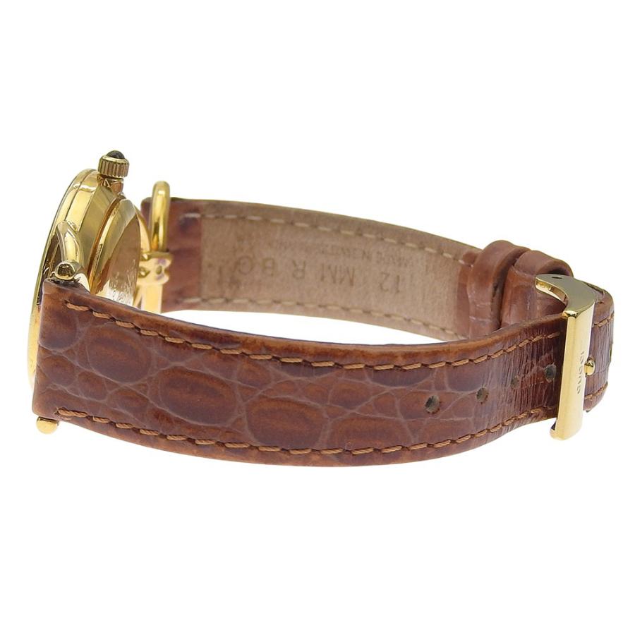 GUCCI（グッチ） 6000.2.L 腕時計 金メッキ×レザー クオーツ アナログ