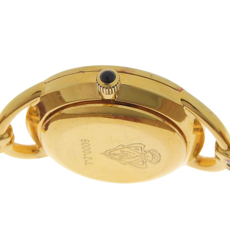 GUCCI（グッチ） 6000.2.L 腕時計 金メッキ×レザー クオーツ アナログ