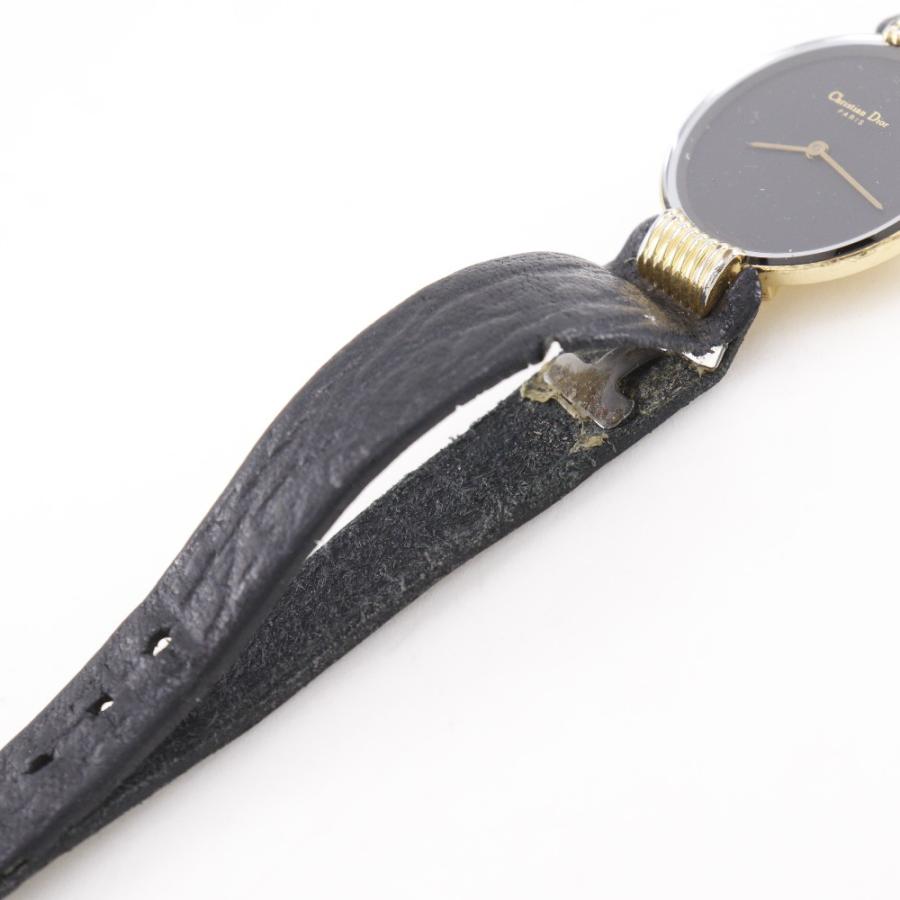 Dior クリスチャンディオール バキラ 46.153-4 腕時計 金メッキ×レザー