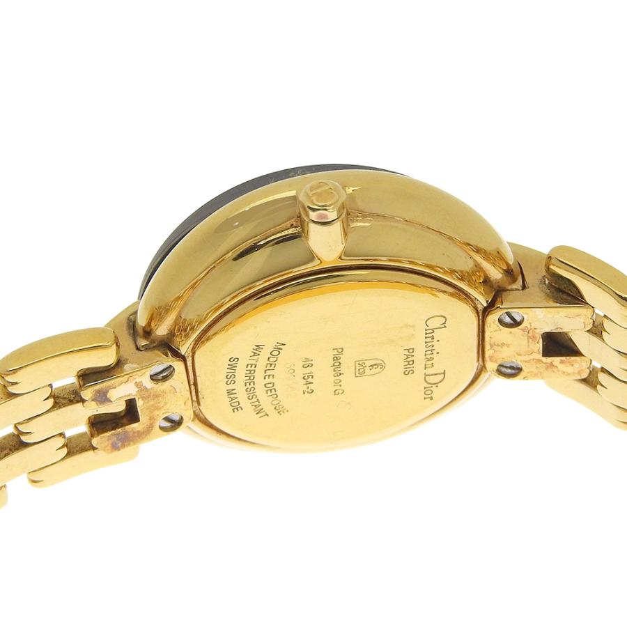 【Dior】ディオール バキラ 46 154-2 金メッキ クオーツ アナログ表示 レディース 黒文字盤 腕時計 Dior ディオール バキラ 46 154-2 腕時計 金メッキ クオーツ アナログ