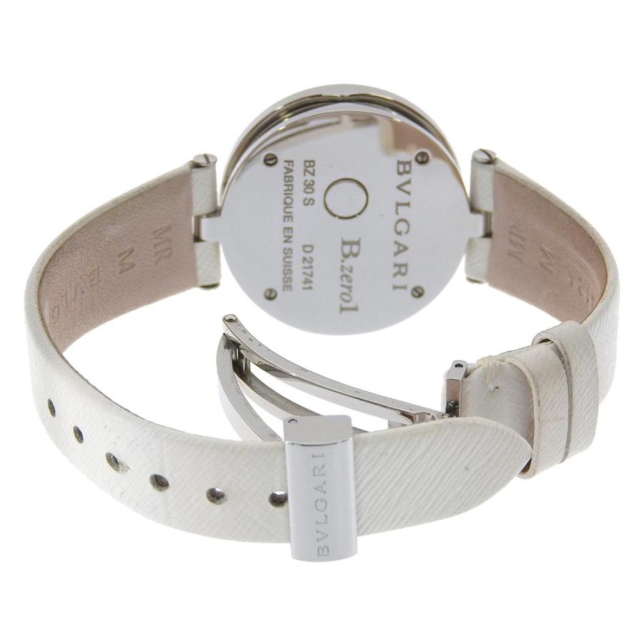 【BVLGARI】ブルガリ B-zero1 ビーゼロワン BZ30FDSL ステンレススチール×レザー クオーツ アナログ表示 レディース ホワイトシェル文字盤 腕時計 BVLGARI（ブルガリ） B-zero1 ビーゼロワン BZ30FDSL 腕時計 SS×レザー
