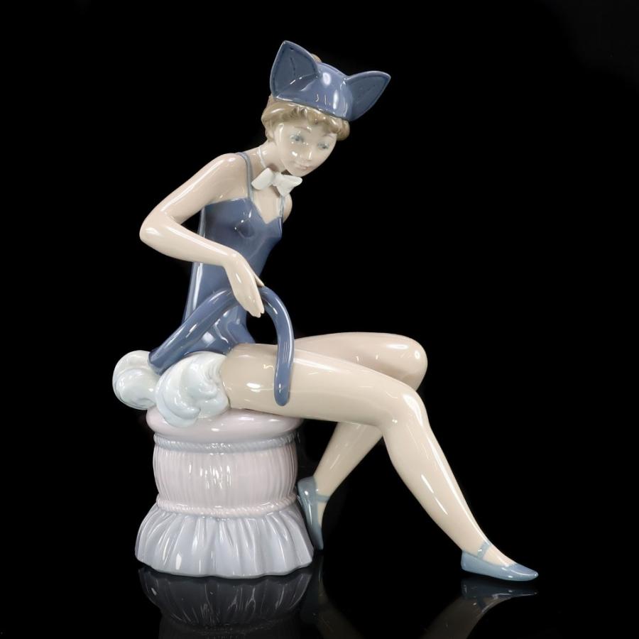 Lladro リヤドロ キャットガール 希少作 置物 オブジェ ポーセリン _ 