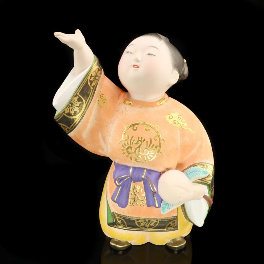 子孫繁栄の置物　人形　子供　子宝 人形師 中村信喬 作 【 桃童子 】 博多人形 置物 オブジェ _