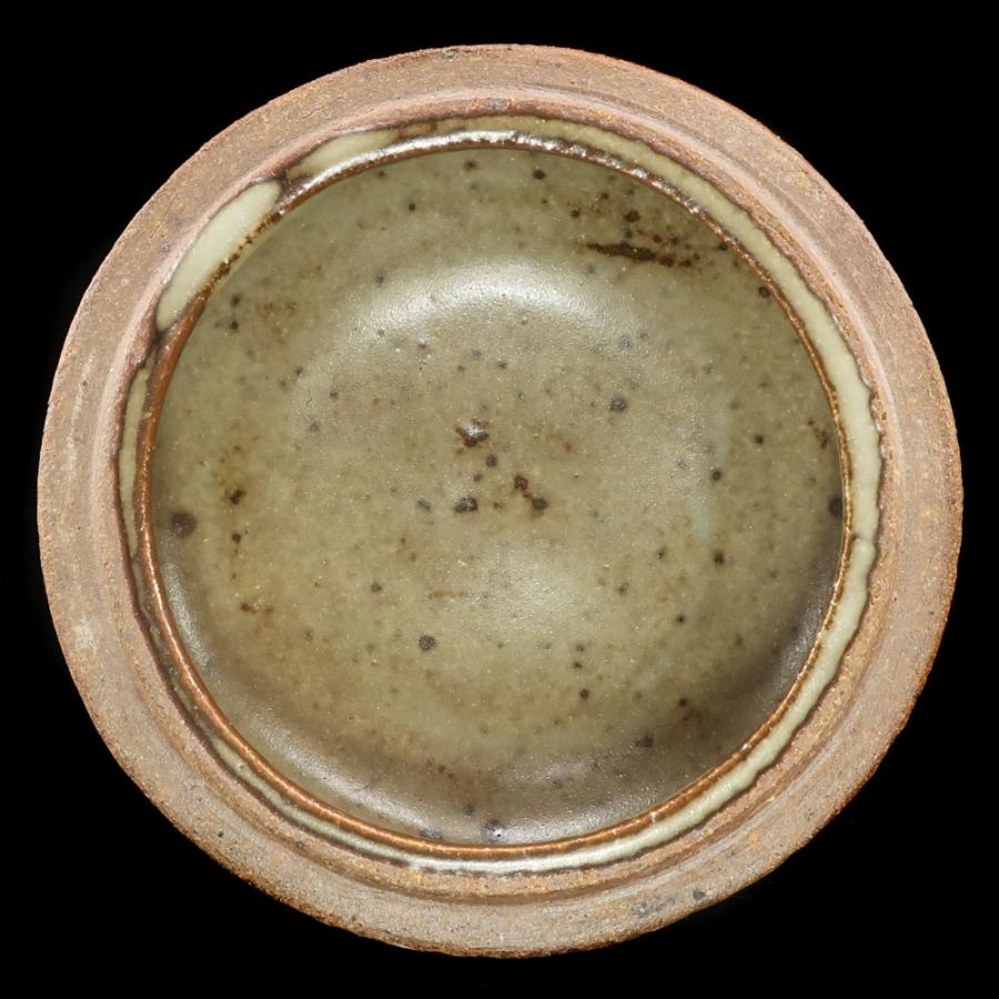人間国宝 島岡達三 】 作 象嵌赤絵盒子 ( 香合 ) 茶道具 陶磁器 _