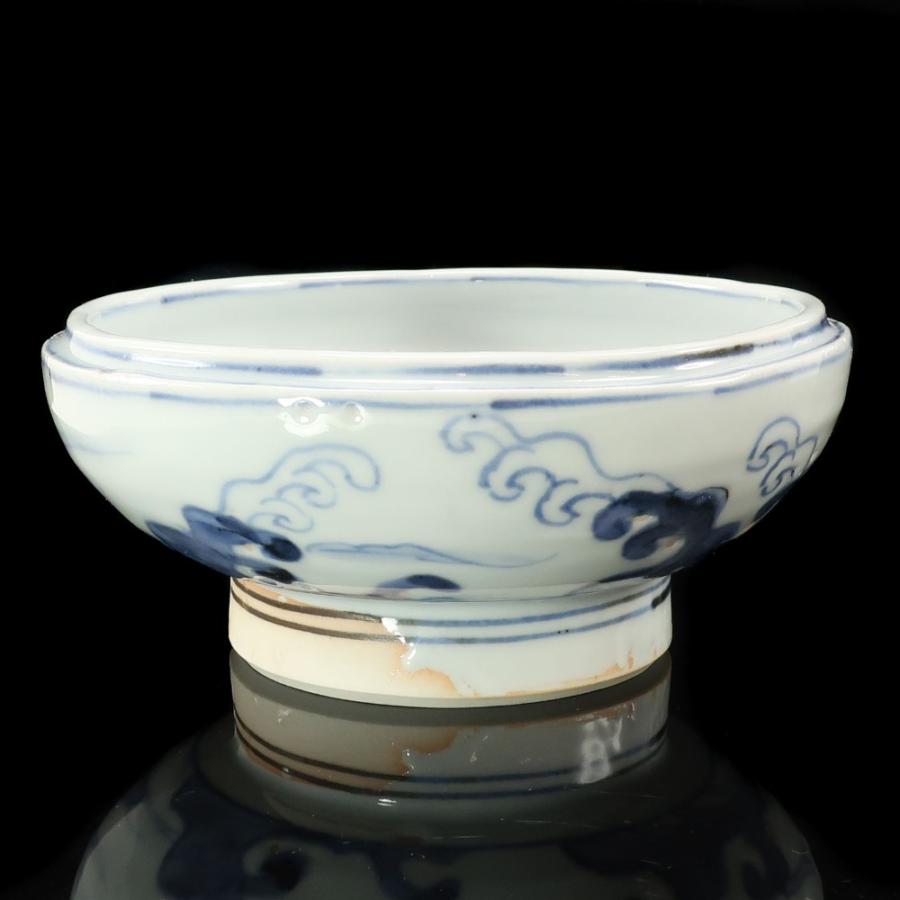 須田青華 作 染付桜川小鉢 茶道具 陶磁器 _【I220926045】中古の画像