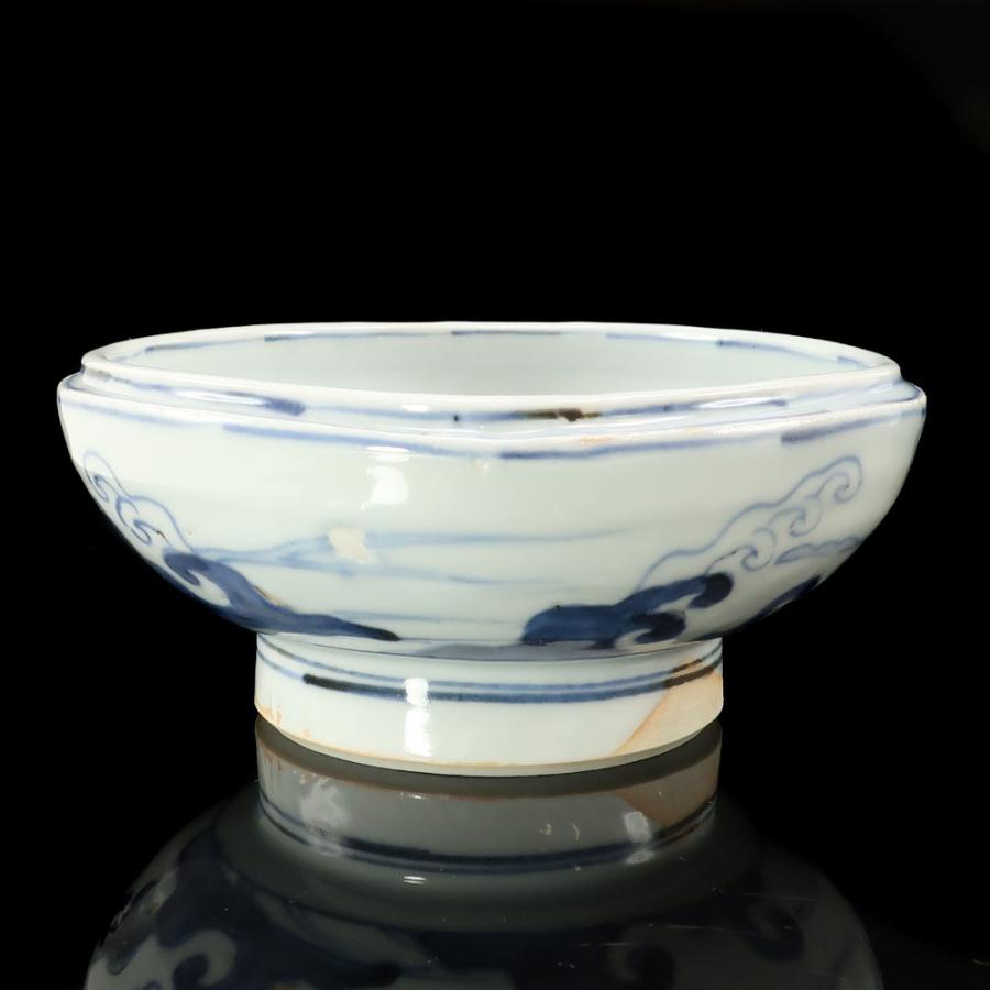 須田青華 作 染付桜川小鉢 茶道具 陶磁器 _【I220926045】中古の画像
