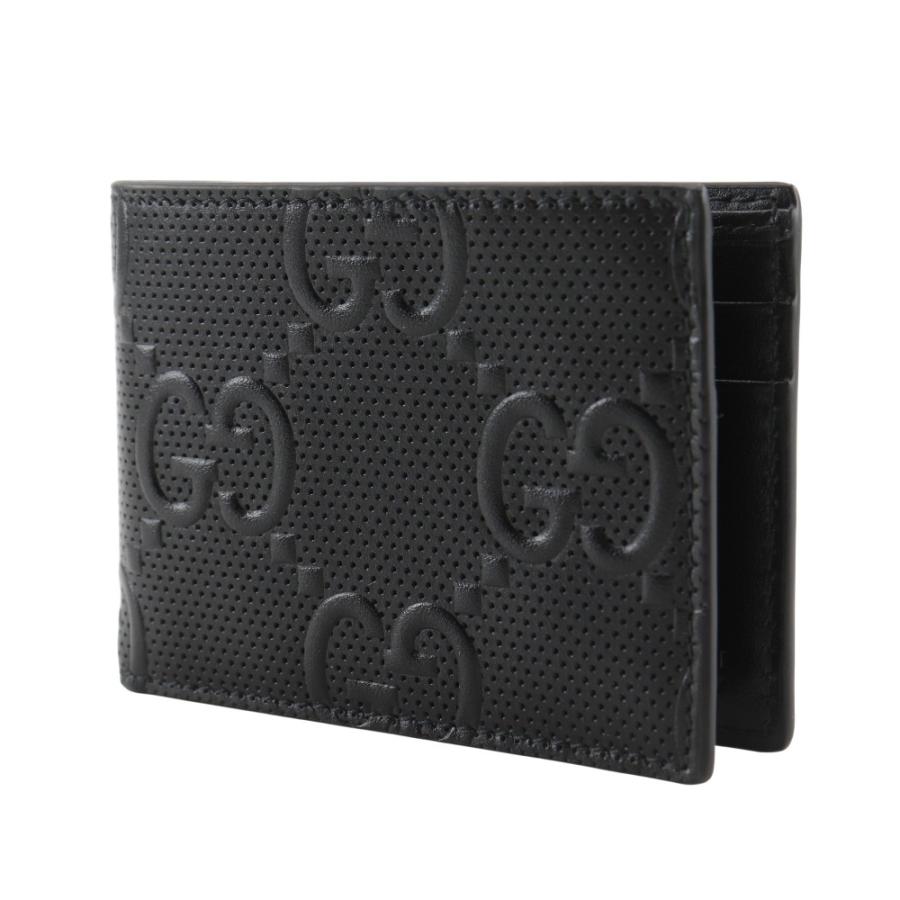 【GUCCI】グッチ GGエンボス 二つ折り 625559 カーフ 黒 メンズ 札入れ GUCCI（グッチ） GGエンボス 二つ折り 625559 札入れ カーフ 黒 メンズ