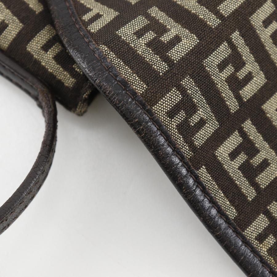 【FENDI】フェンディ ズッキーノ ナイロンキャンバス 茶 レディース ショルダーバッグ FENDI】フェンディ ズッキーノ ナイロンキャンバス 茶 レディース