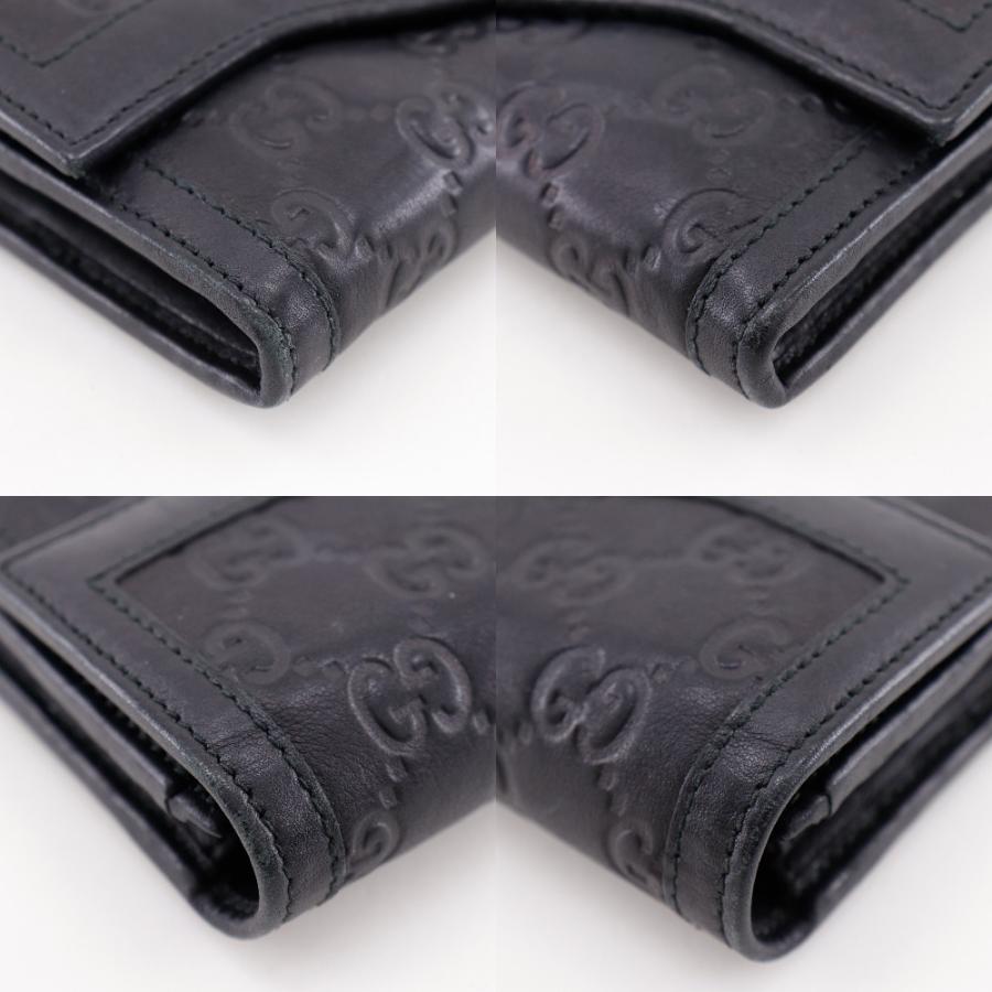 GUCCI（グッチ） インターロッキングG 282434 長財布 シマレザー 黒