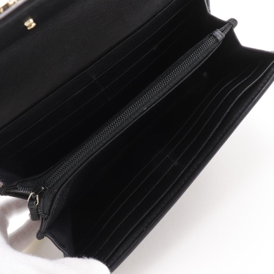 GUCCI（グッチ） インターロッキングG 282434 長財布 シマレザー 黒