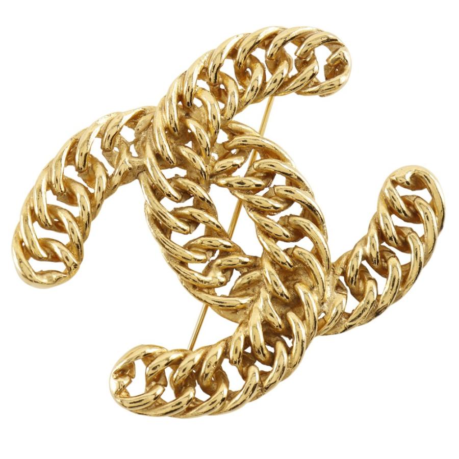 CHANEL　シャネル　ブローチ　金メッキ　ココマーク CHANEL（シャネル） ココマーク チェーン ブローチ 金メッキ 約37g