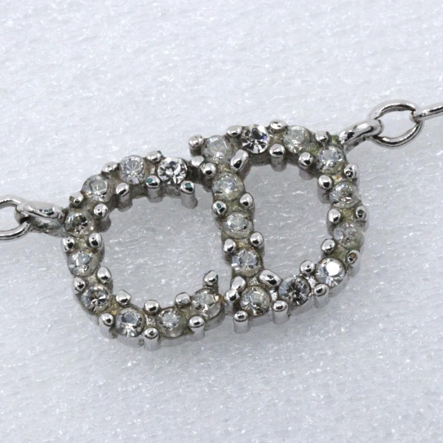 Dior クリスチャンディオール CDロゴ ネックレス 金属製×ライン