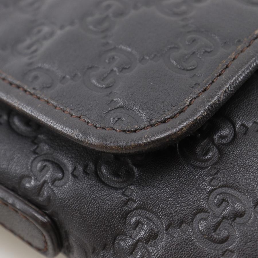 GUCCI（グッチ） GG 223666 ショルダーバッグ シマレザー 茶 ユニ
