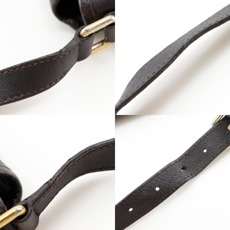 GUCCI（グッチ） GG 223666 ショルダーバッグ シマレザー 茶 ユニ