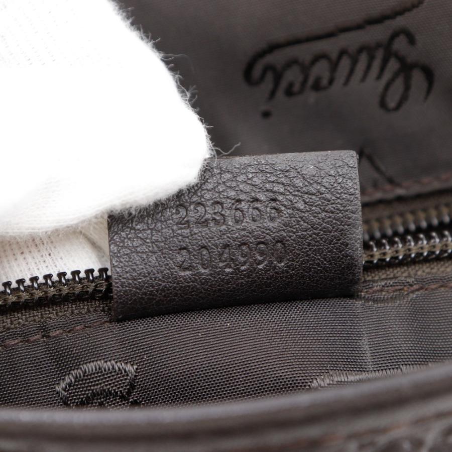 GUCCI（グッチ） GG 223666 ショルダーバッグ シマレザー 茶 ユニ