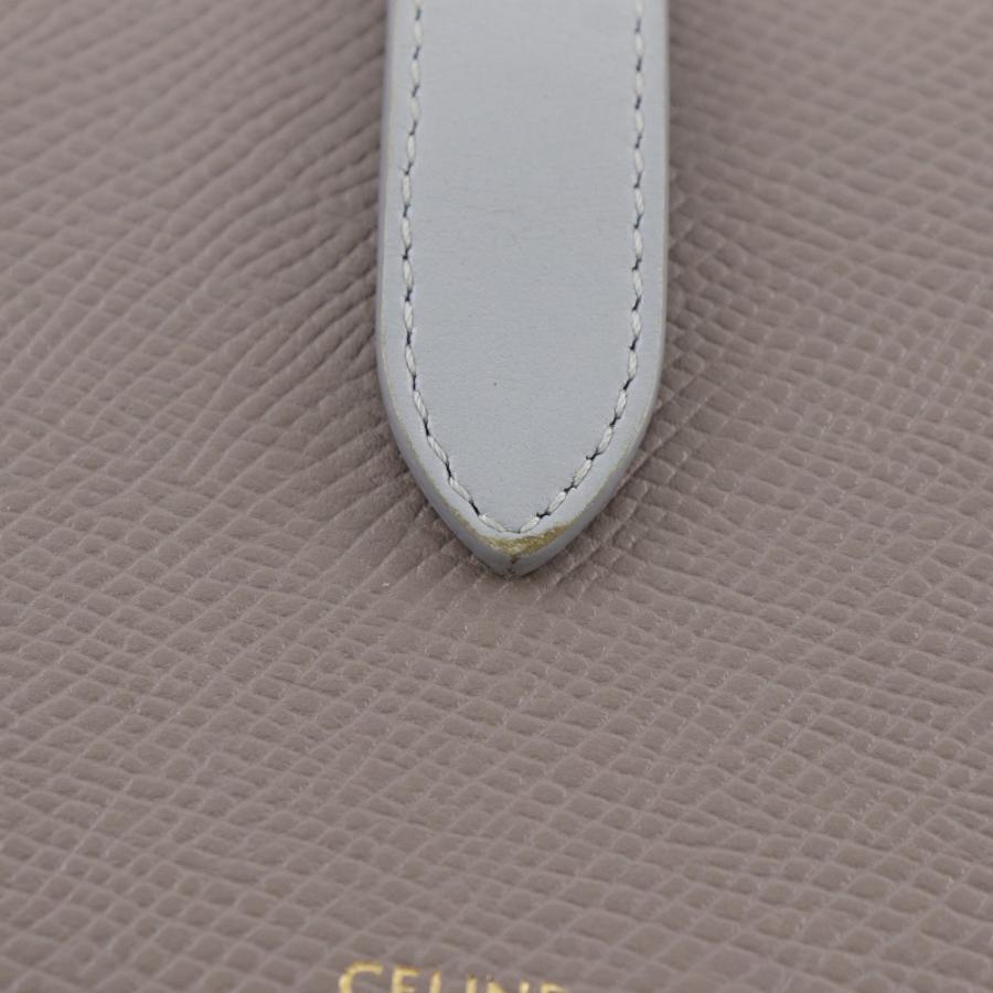 セリーヌ  ミディアム ストラップウォレット 二つ折り財布 グレー/ライト CELINE（セリーヌ） ミディアムストラップウォレット 二つ折り財布